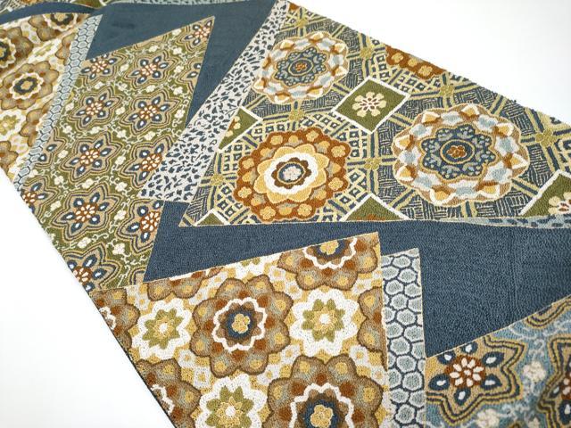 平和屋本店■最高級　中国三大刺繍　総相良刺繍　総詰め　200万粒　総刺繍　袋帯　正倉院花文　金糸　逸品　未使用　CYAA3378s5