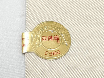平和屋着物■極上　西陣　大光謹製　九寸名古屋帯　唐織　クリスマス　サンタクロース　トナカイ　金糸　証紙付き　逸品　新品　CYAA3384s5