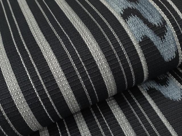 平和屋着物＊極上 夏物 八寸名古屋帯 間道 黒地 逸品 CYAA3388s5