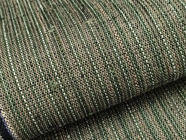 平和屋本店■希少　夏物　重要無形文化財　越後上布　小河正義作　八寸名古屋帯　間道　証紙付き　逸品　未使用　CYAA3389s5