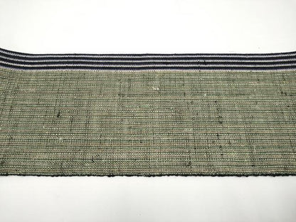 平和屋本店■希少　夏物　重要無形文化財　越後上布　小河正義作　八寸名古屋帯　間道　証紙付き　逸品　未使用　CYAA3389s5