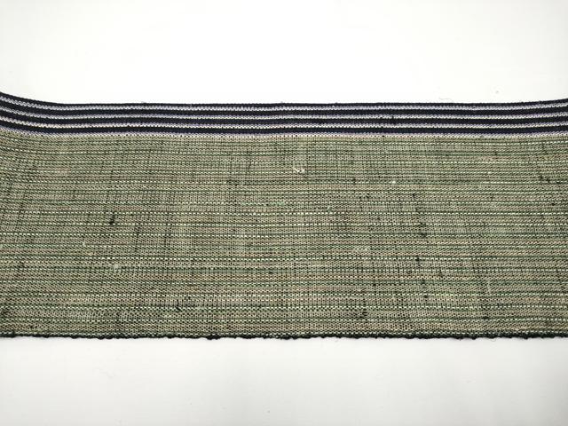 平和屋本店■希少　夏物　重要無形文化財　越後上布　小河正義作　八寸名古屋帯　間道　証紙付き　逸品　未使用　CYAA3389s5