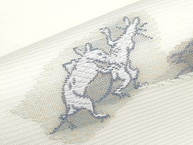 平和屋着物■極上　夏物　九寸名古屋帯　唐織　鳥獣戯画　金糸　逸品　新品　CYAA3406s5