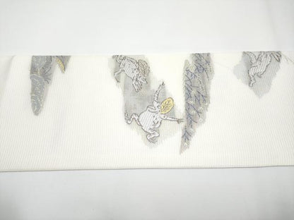 平和屋着物■極上　夏物　九寸名古屋帯　唐織　鳥獣戯画　金糸　逸品　新品　CYAA3406s5
