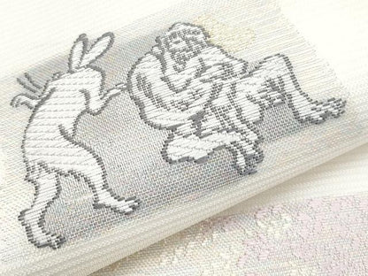 平和屋着物＊極上 夏物 九寸名古屋帯 唐織 鳥獣戯画 金銀糸 逸品 新品 CYAA3407s5