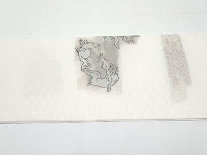 平和屋着物＊極上 夏物 九寸名古屋帯 唐織 鳥獣戯画 金銀糸 逸品 新品 CYAA3407s5