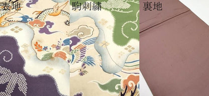 平和屋着物●極上 アンティーク 大正ロマン 全通柄 京袋帯 駒刺繍 龍 鳳凰 逸品 CYAA3409s5