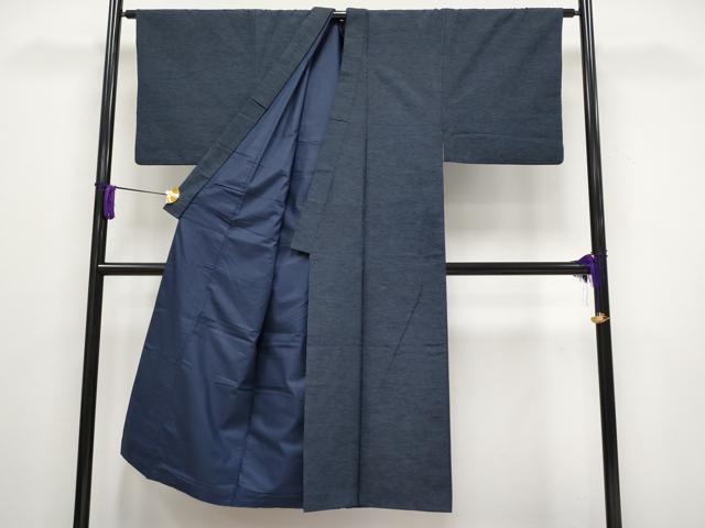 平和屋着物●極上　男性　紬　アンサンブル　濃紺地　逸品　CYAA3425s5