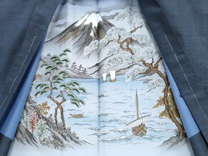 平和屋着物■極上　男性　本場大島紬　アンサンブル　キングサイズ　100亀甲　総詰め　逸品　未使用　CYAA3429s5
