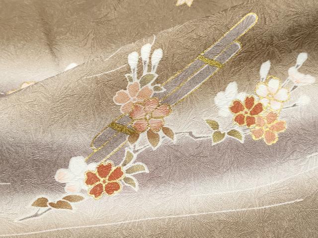 平和屋着物○極上 訪問着 駒刺繍 花筏文 暈し染め 金彩