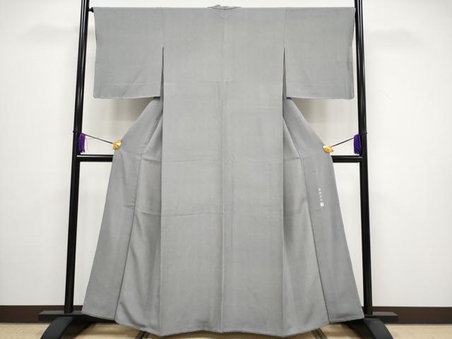 平和屋着物●極上　保科土山　江戸小紋　背抜き仕立て　行儀　源氏鼠色地　逸品　CYAA3433s5