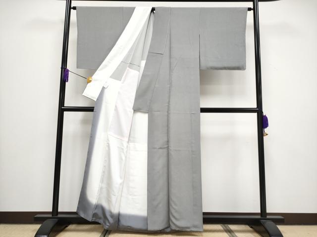 平和屋着物●極上　保科土山　江戸小紋　背抜き仕立て　行儀　源氏鼠色地　逸品　CYAA3433s5