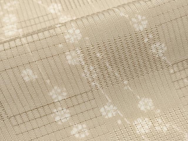 平和屋着物＊極上 夏物 小紋 市松紋紗 枝花文 白茶色地 逸品 未使用 CYAA3441s5