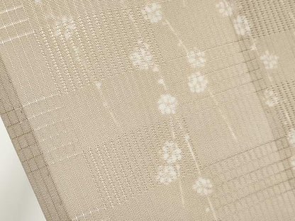 平和屋着物＊極上 夏物 小紋 市松紋紗 枝花文 白茶色地 逸品 未使用 CYAA3441s5