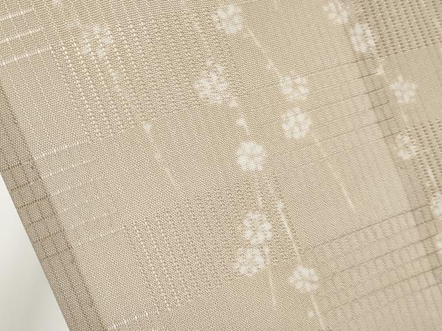 平和屋着物＊極上 夏物 小紋 市松紋紗 枝花文 白茶色地 逸品 未使用 CYAA3441s5