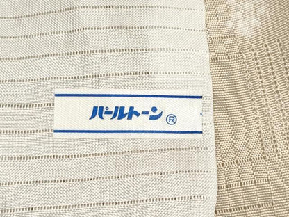 平和屋着物＊極上 夏物 小紋 市松紋紗 枝花文 白茶色地 逸品 未使用 CYAA3441s5