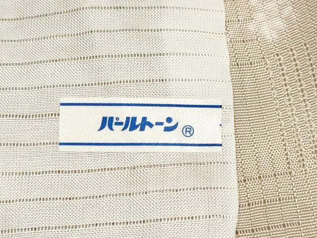 平和屋着物＊極上 夏物 小紋 市松紋紗 枝花文 白茶色地 逸品 未使用 CYAA3441s5