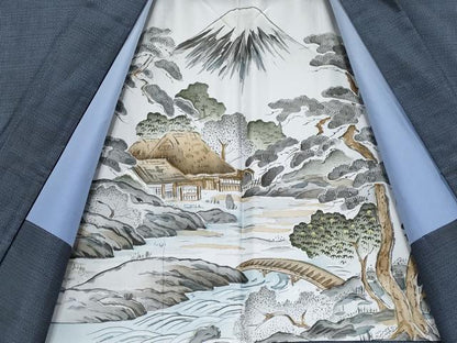 平和屋着物■極上　男性　本場大島紬　アンサンブル・長襦袢セット　キングサイズ　100亀甲　総詰め　逸品　CYAA3450s5