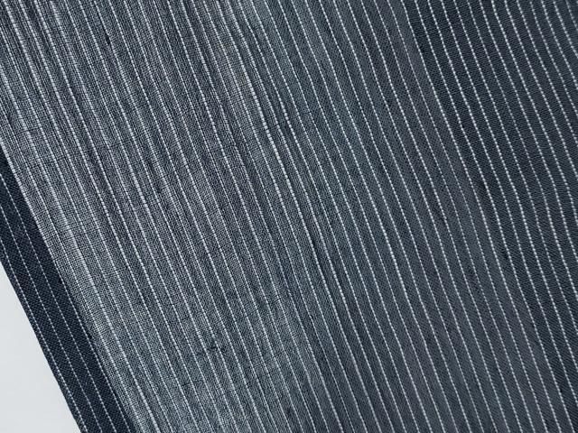 平和屋着物＊極上 夏物 男性 本場小千谷ちぢみ 縞 藍鉄色地 麻 逸品 CYAA3495s5