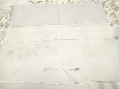 平和屋本店■最高級　訪問着　総手刺繍　草花文　暈し染め　金糸　牡丹鼠色地　反端付き　逸品　未使用　CYAA3500s5