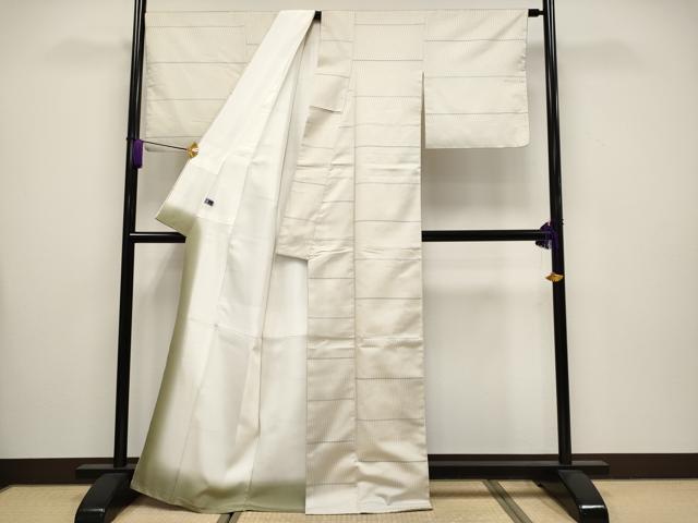 平和屋本店■極上　京都・西陣　織元ブランド　秦流舎　藍・織色襲　お召　玄香楼　練色地　証紙付き　逸品　CYAA3504s5