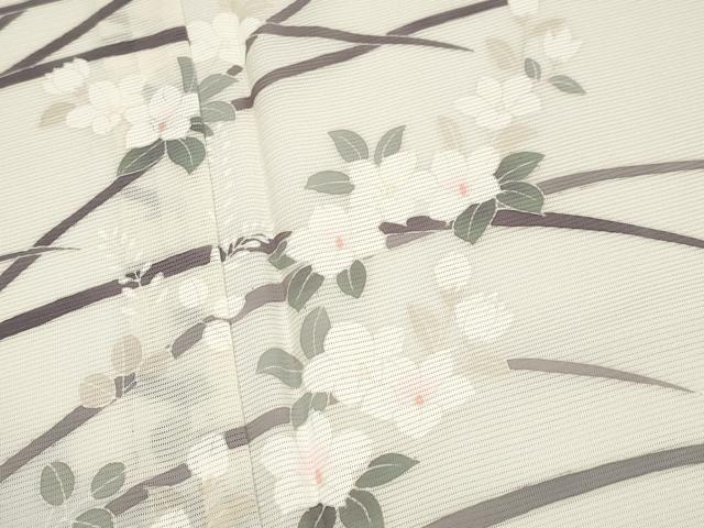 平和屋着物＊極上 夏物 訪問着 絽 草花文 練色地 逸品 CYAA3509s5