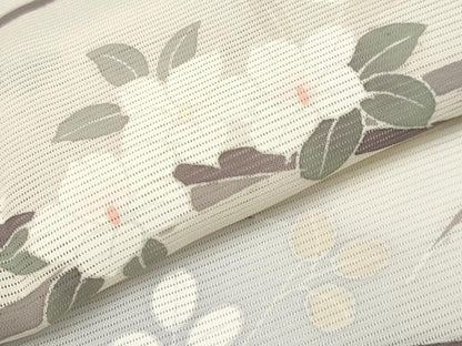 平和屋着物＊極上 夏物 訪問着 絽 草花文 練色地 逸品 CYAA3509s5