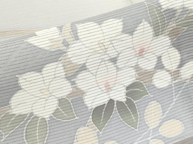 平和屋着物＊極上 夏物 訪問着 絽 草花文 練色地 逸品 CYAA3509s5