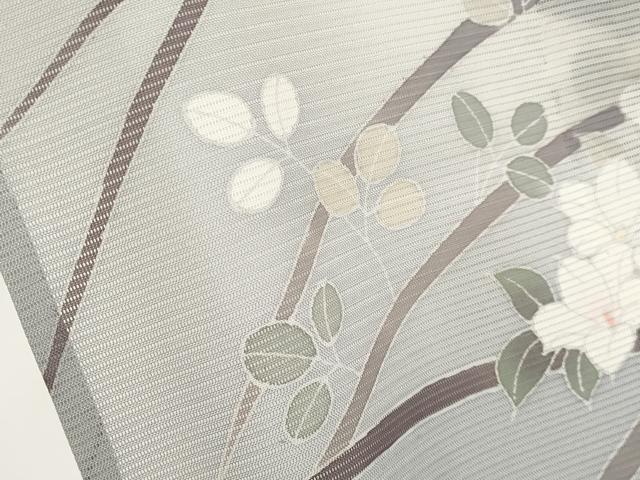 平和屋着物＊極上 夏物 訪問着 絽 草花文 練色地 逸品 CYAA3509s5