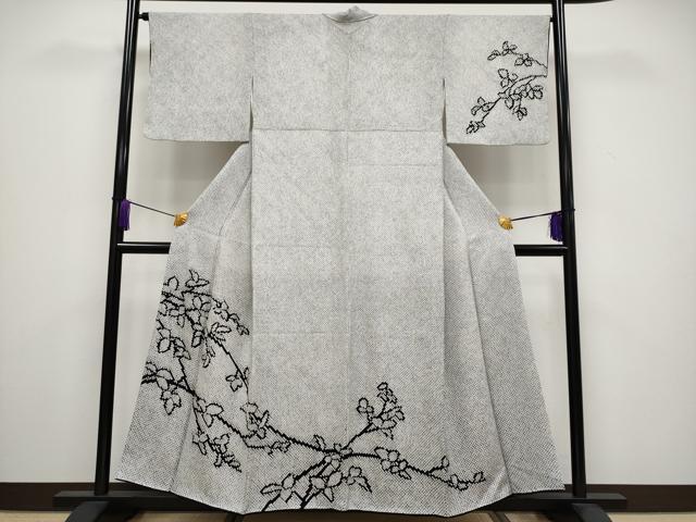 平和屋本店■極上　本疋田絞り　訪問着　枝葉文　青褐色地　逸品　CYAA3526s5