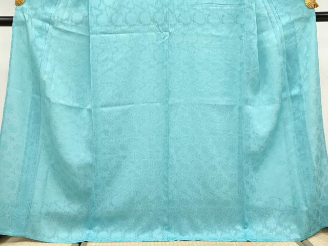 平和屋本店＊極上　夏物　色無地　牡丹唐草紋紗　新橋色　逸品　CYAA5097s6