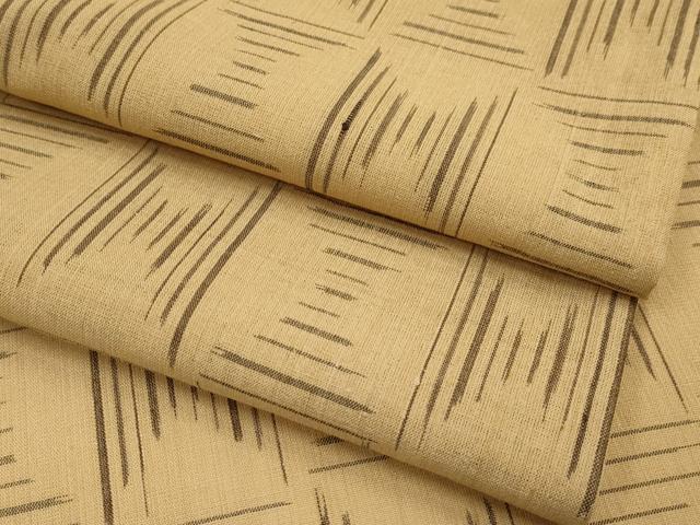 平和屋着物＊極上 夏物 紗紬 絵絣 黄橡色地 逸品 CYAA3534s5