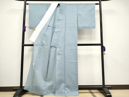 平和屋着物■極上　夏物 人間国宝 芹沢圭介一番弟子 下平清人監修 色無地 絽縮緬 彩華染 秘色色 伊と幸 反端付き 逸品 未使用 CYAA3535s5