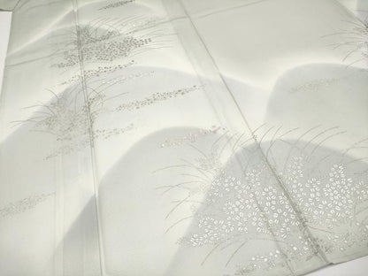 平和屋着物＊極上 夏物 訪問着 刺繍 遠山枝葉文 暈し染め 銀彩 反端付き 逸品 CYAA3536s5