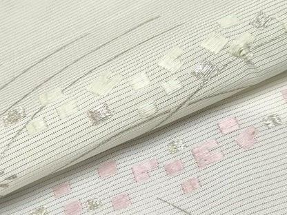 平和屋着物＊極上 夏物 訪問着 刺繍 遠山枝葉文 暈し染め 銀彩 反端付き 逸品 CYAA3536s5