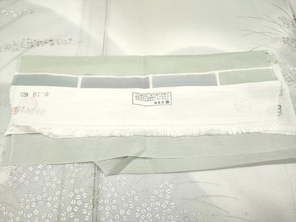 平和屋着物＊極上 夏物 訪問着 刺繍 遠山枝葉文 暈し染め 銀彩 反端付き 逸品 CYAA3536s5