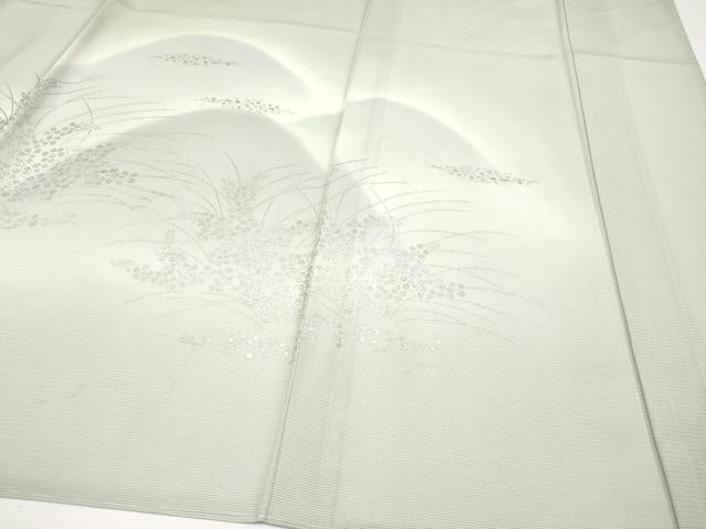 平和屋着物＊極上 夏物 訪問着 刺繍 遠山枝葉文 暈し染め 銀彩 反端付き 逸品 CYAA3536s5
