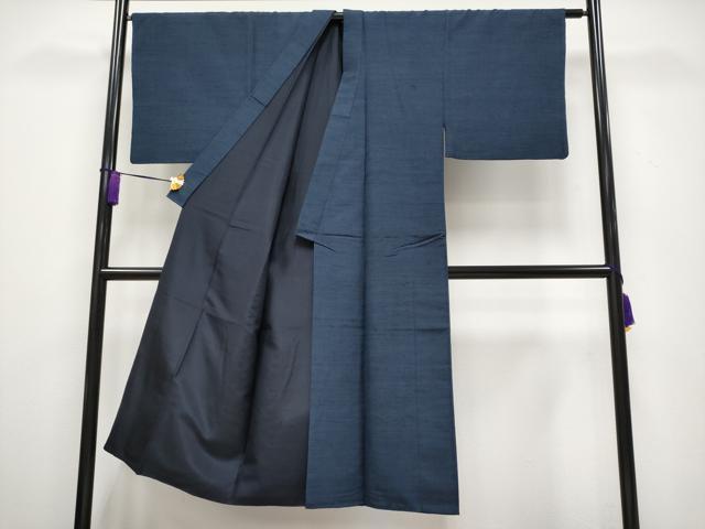 平和屋着物●極上　男性　紬　霞文　濃紺地　逸品　CYAA3549s5