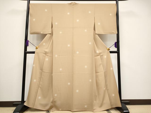 平和屋着物▽極上 小紋 単衣 蛍暈し 金彩 枇杷茶色地 逸品 CYAA3554s5