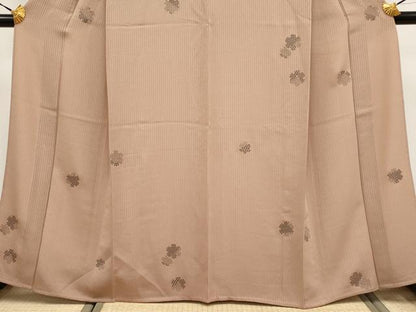 平和屋着物▽極上 印傳 小紋 単衣 雪輪重ね文 梅染色地 逸品 CYAA3555s5