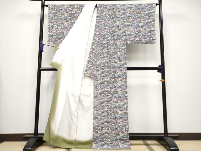 平和屋本店■最高級　城間栄順　本場琉球紅型　小紋　笹　高島屋扱い　カラーコピー付き　逸品　CYAA3562s5