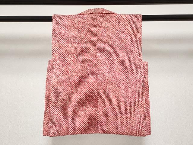 平和屋着物■極上　七五三　女の子　3歳　祝着・被布セット　総絞り　朱・緋色　逸品　CYAA3585s5