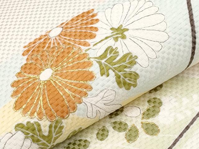 平和屋本店■極上　京都祇園の老舗　ぎをん齋藤　つけ帯　扇面花文　金彩　たとう紙付き　逸品　CYAA3613s5