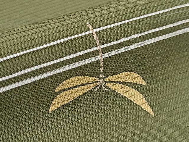 平和屋本店＊ 夏物 世界的友禅作家 千地泰弘 小紋 反物 着尺 絽 トンボ 暈し染 国防色 宮腰織物謹製 逸品 未使用 CYAA3614s5
