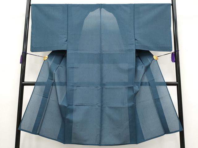 平和屋着物＊極上 夏物 男性 紗紬 色無地 鉄御納戸色地 逸品 CYAA3629s5