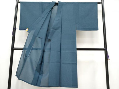 平和屋着物＊極上 夏物 男性 紗紬 色無地 鉄御納戸色地 逸品 CYAA3629s5