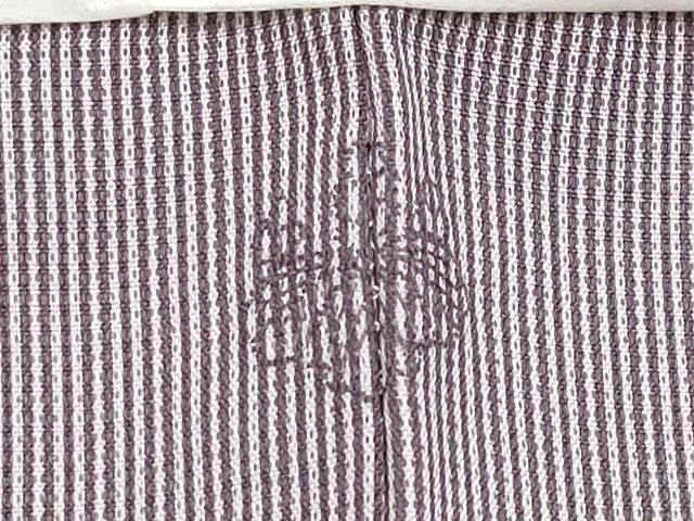 平和屋着物＊極上 夏物 伝統工芸師 服部光擴監修 江戸小紋 絽 堅牢染 引彫り 万筋 白×深紫色 証紙付き 逸品 未使用 CYAA3636s5