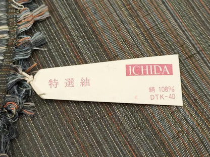 平和屋着物▽極上 結城紬 奥順 はたおり娘 単衣 80亀甲 間道 証紙付き 逸品 未使用 CYAA3641s5