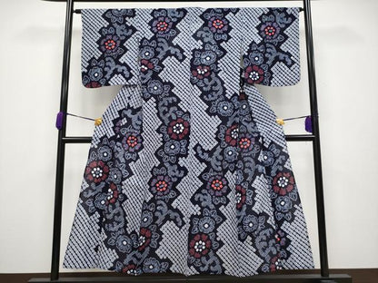 平和屋着物∴極上 夏物 浴衣 有松鳴海絞り 草花文 綿 逸品 CYAA3644s5