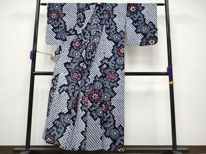 平和屋着物∴極上 夏物 浴衣 有松鳴海絞り 草花文 綿 逸品 CYAA3644s5